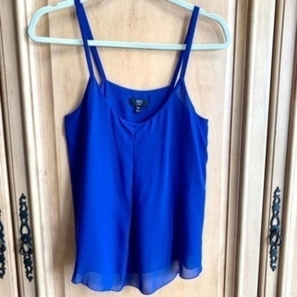ABS Denim Collection Layered Sheer Tank Royal Blue​​​​​​​​​​​​​​​
